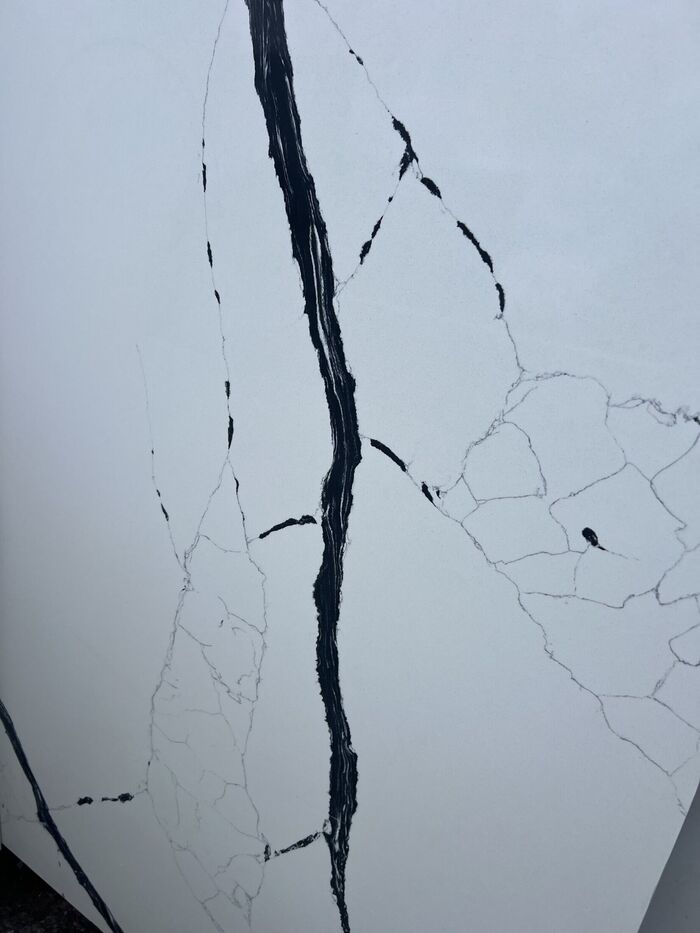 White quartz slab with fine veining
