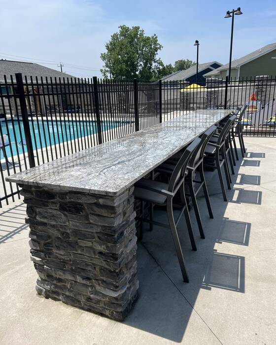 Stone vanity, stair tread or outdoor counter fabricated by Beautiful Granite & Marble