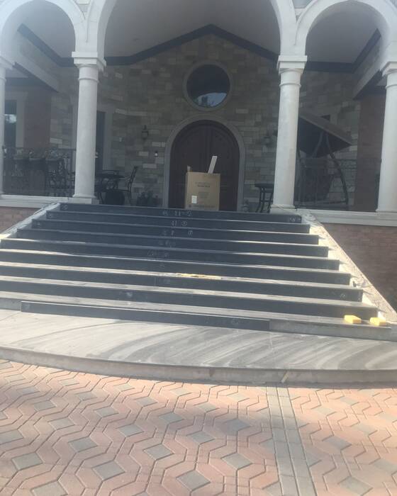 Stone vanity, stair tread or outdoor counter fabricated by Beautiful Granite & Marble