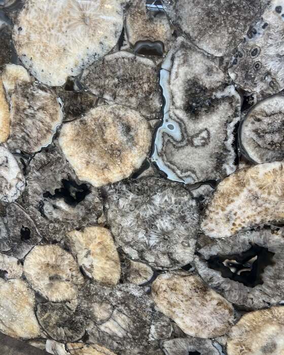 Close-up of a slab in the yard at Beautiful Granite & Marble