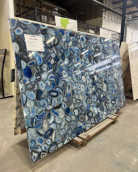 Close-up of a slab in the yard at Beautiful Granite & Marble