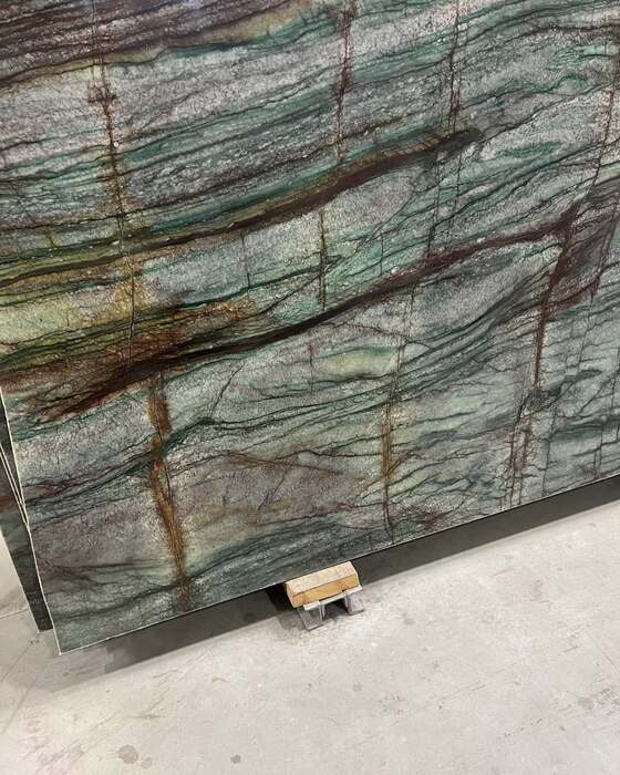 Close-up of a slab in the yard at Beautiful Granite & Marble