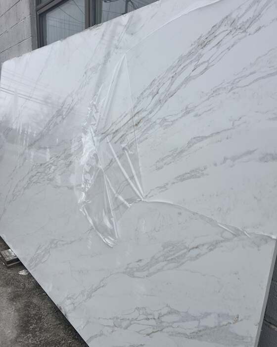 Close-up of a slab in the yard at Beautiful Granite & Marble