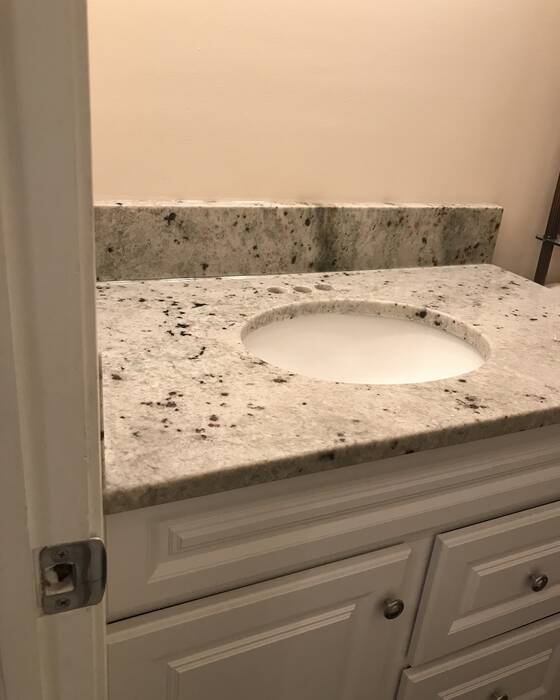 Stone vanity, stair tread or outdoor counter fabricated by Beautiful Granite & Marble