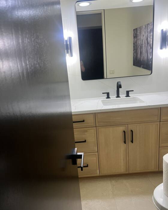 Stone vanity, stair tread or outdoor counter fabricated by Beautiful Granite & Marble